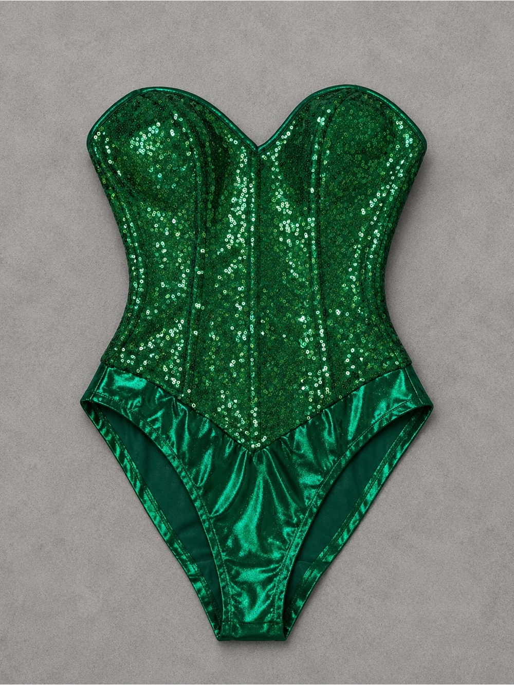 Leg Avenue Women's 2 Pc Sequin Boned Snap Crotch Bodysuit Halloween Costume